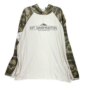 Mt Washington Shirt Mens XL Camo Souvenir New Hampshire Performance Hooded